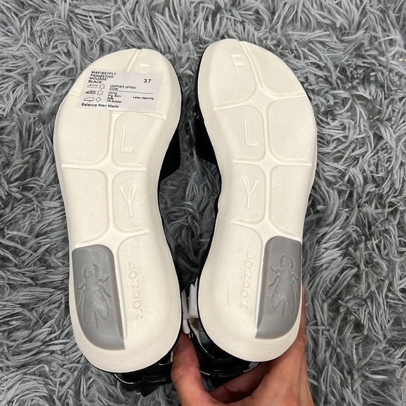 NEW • Fly London • Mafi 857 Leather Ankle Strap Sandals Black White 35 / 37 - Picture 5 of 5